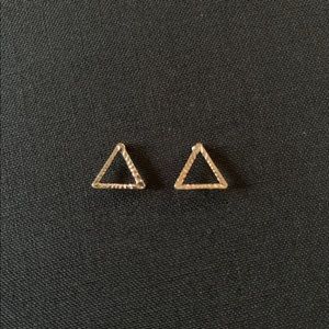 Gold Matte triangle earnings